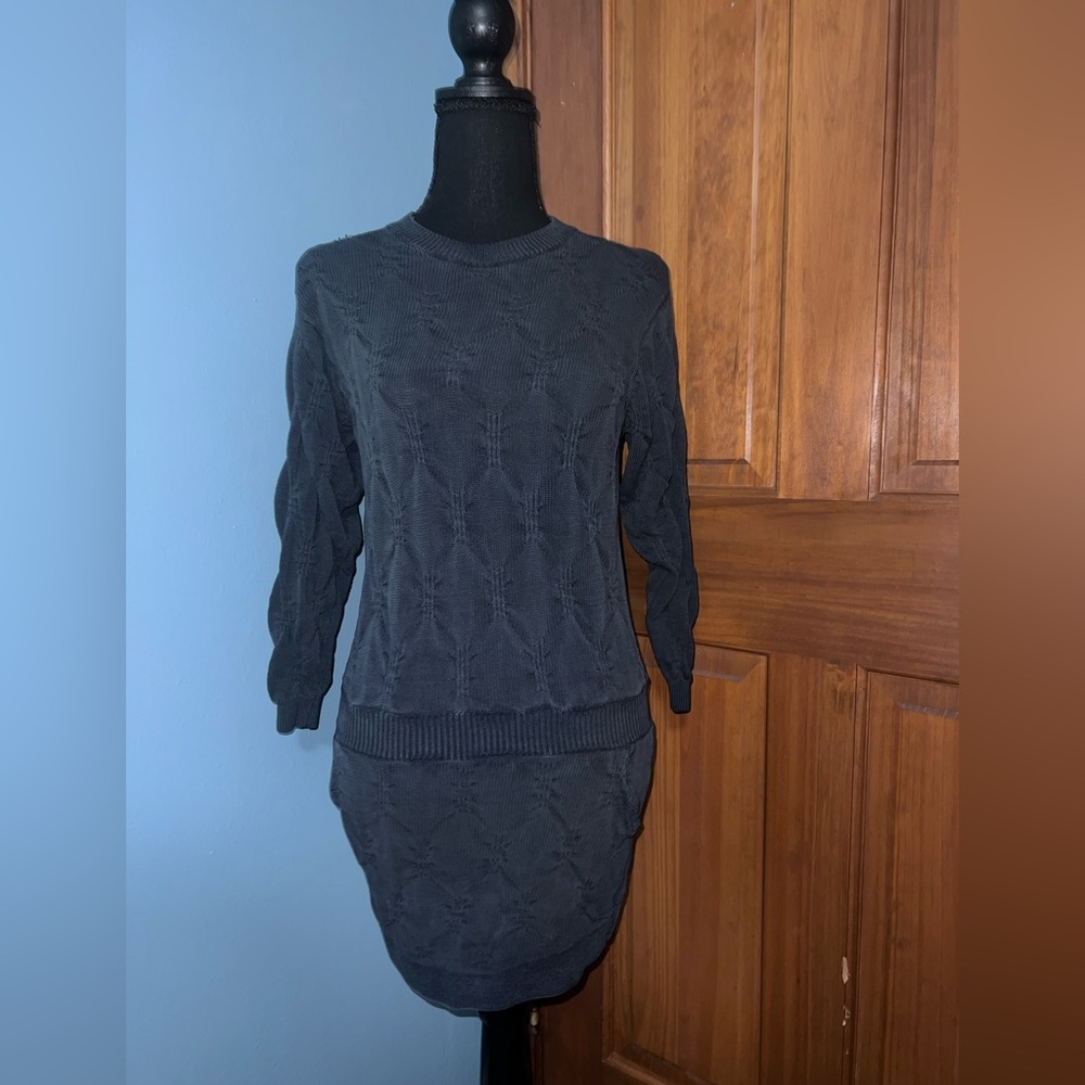 Silk gray/ blue tunic sweater
